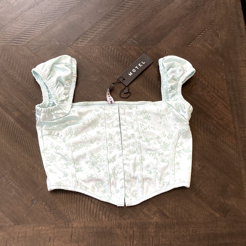 Motel Rocks Mint Green Floral Womans Top